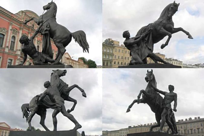 Аничков мост украшают четыре известные статуи
