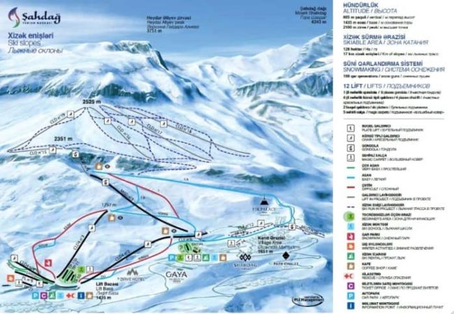 Трассы горнолыжного курорта Шахдаг